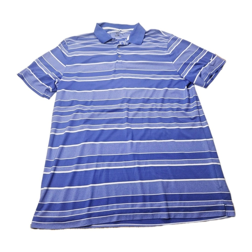 Nike Golf Tour Performance Dri-Fit Polo Shirt Purple Striped Mens Size 2XL